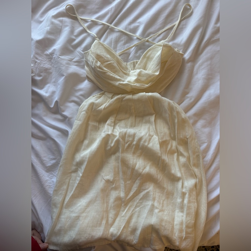 Hello Molly Strapless Cream Dress